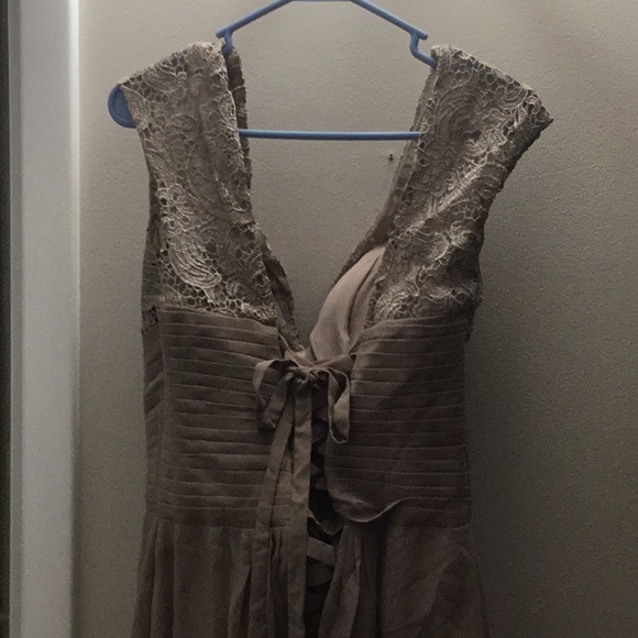 Elegant Taupe Evening Gown - Picture 6 of 8